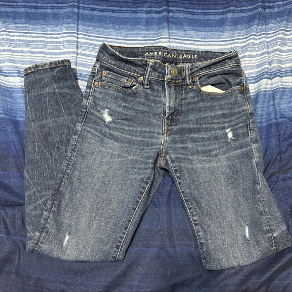 American Eagle Outfitters (AEO) Blue Next Level Airflex Jeans (28x30)